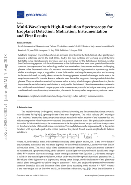 Multi-Wavelength High-Resolution Spectroscopy for Exoplanet Detection: Motivation, Instrumentation and First Results