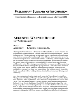 Augustus Warner House 1337 N