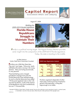 Florida House Republicans Struggle to Maintain Their Numbers
