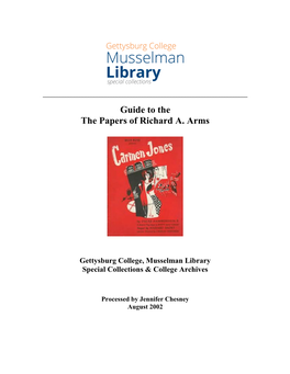 In Addition to His Contributions in the Theatre Arts, Arms Was a Member of the American Mathematical Society As Well As the Mathematical Association of America