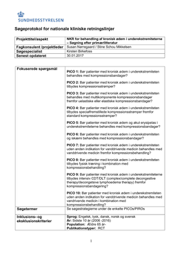 Søgeprotokol for Nationale Kliniske Retningslinjer