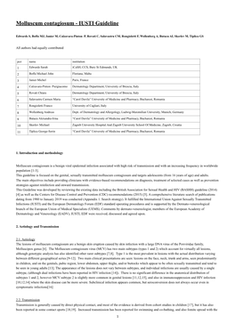 Molluscum Contagiosum - IUSTI Guideline