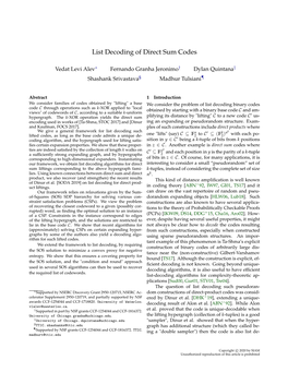 List Decoding of Direct Sum Codes