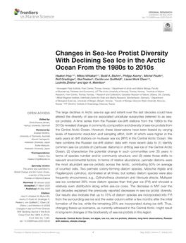 Changes in Sea-Ice Protist Diversity with Declining Sea Ice in the Arctic Ocean from the 1980S to 2010S