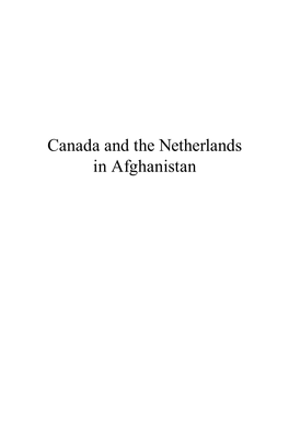 Canada and the Netherlands in Afghanistan