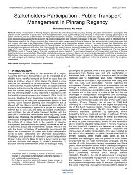 Public Transport Management in Pinrang Regency