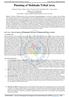 Planning of Mokhada Tribal Area