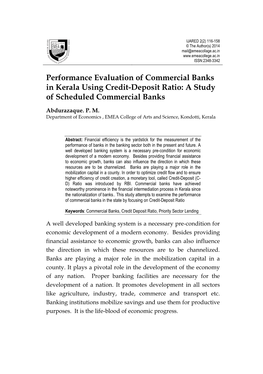 A Study of Scheduled Commercial Banks