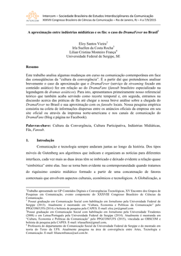 A Aproximação Entre Indústrias Midiáticas E Os Fãs: O Caso Do Dramafever No Brasil1