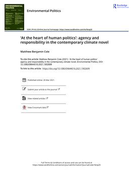 'At the Heart of Human Politics': Agency and Responsibility in The