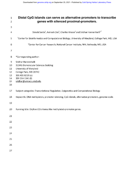 Distal Cpg Islands Can Serve As Alternative Promoters to Transcribe 2 Genes with Silenced Proximal-Promoters