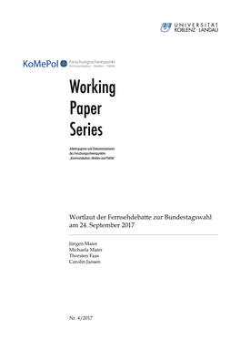 Wortlaut Der Fernsehdebatte Zur Bundestagswahl Am 24. September 2017