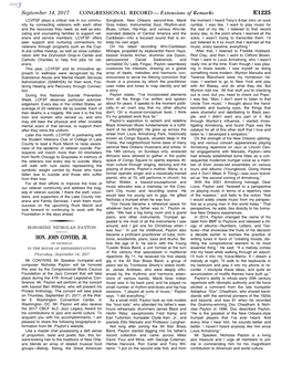 CONGRESSIONAL RECORD— Extensions of Remarks E1225 HON. JOHN CONYERS