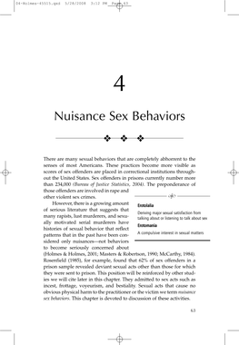 Nuisance Sex Behaviors ❖ ❖ ❖