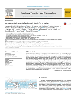 Assessment of Potential Adjuvanticity of Cry Proteins