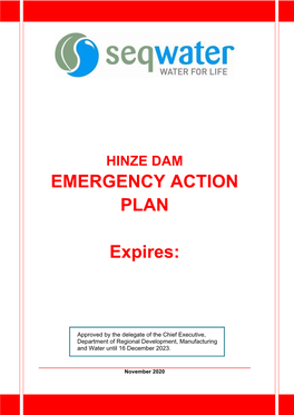 Hinze Dam Emergency Action Plan