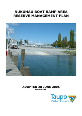 Nukuhau Boat Ramp Area Reserve Management Plan