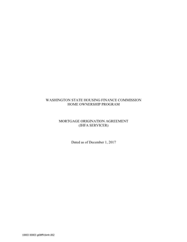 Mortgage Origination Agreement (PDF)