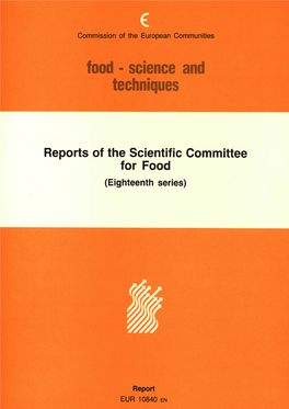 Reports of the Scientific Committee for Food (Eighteenth Series) : Report