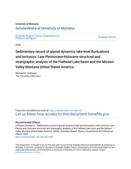 Sedimentary Record of Glacial Dynamics Lake Level Fluctuations