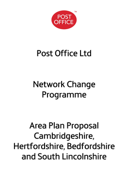 Post Office Ltd Network Change Programme Area Plan Proposal