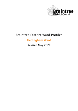 Braintree District Ward Profiles Hedingham Ward Revised May 2021