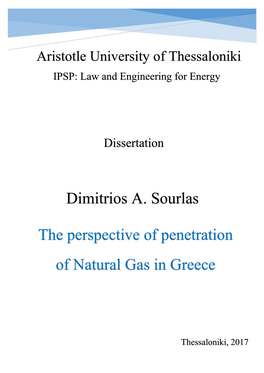 Dimitrios A. Sourlas the Perspective of Penetration of Natural Gas In