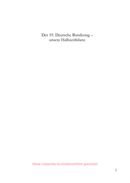 Der 19. Deutsche Bundestag – Unsere Halbzeitbilanz