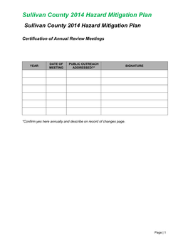 Sullivan County 2014 Hazard Mitigation Plan