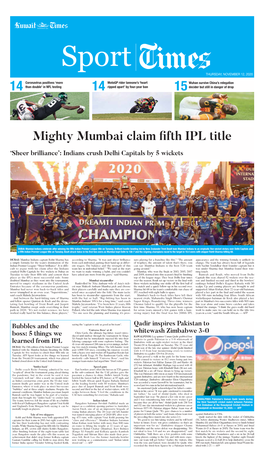 Mighty Mumbai Claim Fifth IPL Title