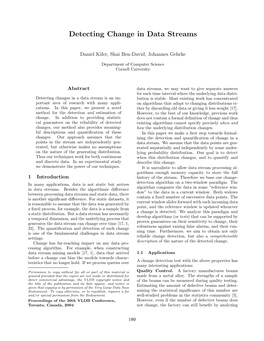 Detecting Change in Data Streams