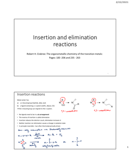 Insertion and Elimination Reactions