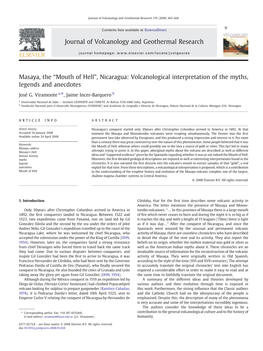 Masaya, the “Mouth of Hell”, Nicaragua: Volcanological Interpretation of the Myths, Legends and Anecdotes