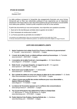 Liste Des Documents Joints