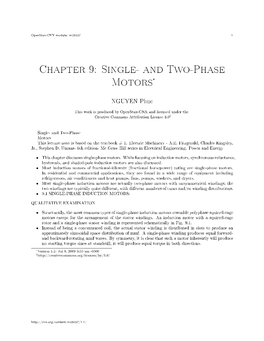 Chapter 9: Single- and Two-Phase Motors*