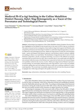 Medieval Pb (Cu-Ag) Smelting in the Colline Metallifere District (Tuscany, Italy): Slag Heterogeneity As a Tracer of Ore Provenance and Technological Process