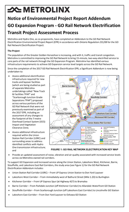 Notice of Addendum for the GO Rail Network Electrification Project