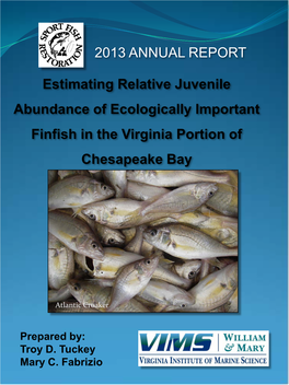 Estimating Relative Juvenile Abundance of Ecologically Important Finfish in the Virginia Portion of Chesapeake Bay