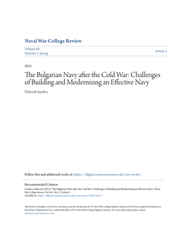 The Bulgarian Navy After the Cold War: Challenges of Building And