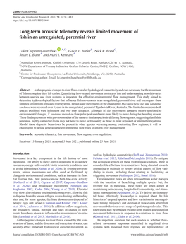 Long-Term Acoustic Telemetry Reveals Limited Movement of Fish in an Unregulated, Perennial River