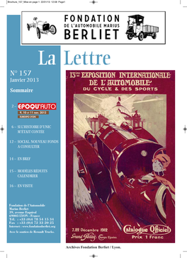 Lettre De La Fondation Berliet N°157