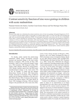 Contrast Sensitivity Function of Sine-Wave Gratings in Children With