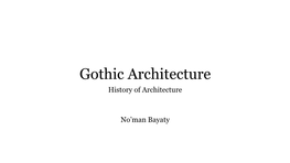 History of Architecture