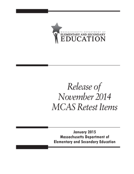 Release of November 2014 MCAS Retest Items