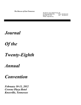 JOURNAL of the TWENTY-EIGHTH ANNUAL CONVENTION of the DIOCESE of EAST TENNESSEE Ex Officio Members of Convention