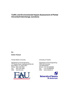 Traffic and Environmental Impact Assessment of Partial Cloverleaf Interchange Junctions