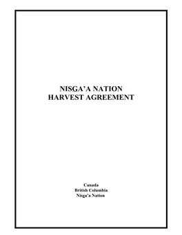 Nisga'a Nation Harvest Agreement