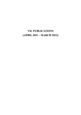 Vii. Publications(April 2011-March 2012) (Pdf)