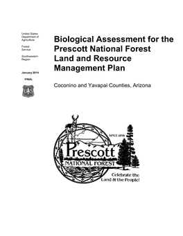 Biological Assessment for the Prescott National Forest Land And