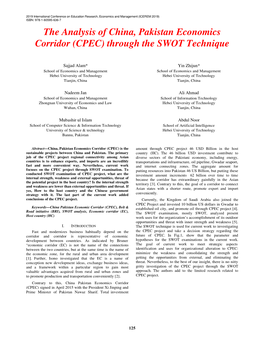 CPEC) Through the SWOT Technique